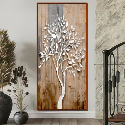 «White Tree of Life On Wood - Tree of Life», impression sur toile spirituelle blanche