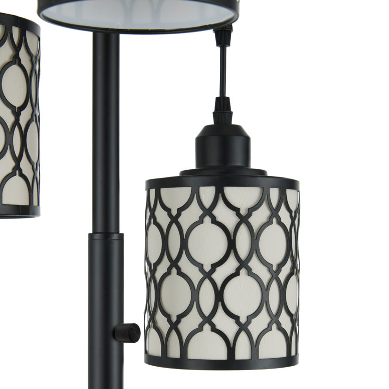 72” Industrial 3-light Floor Lamp with Decorative Cage Shades