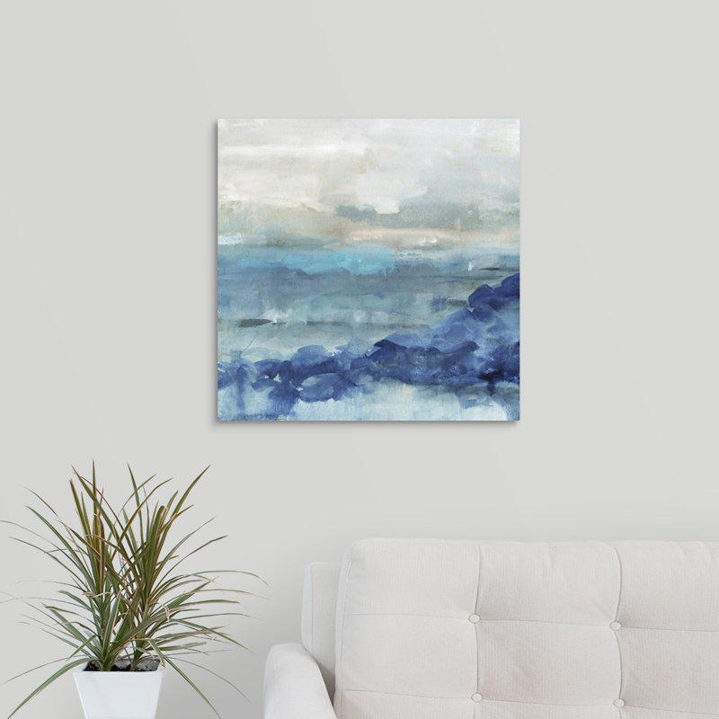 «Sea Swell I», peinture sur toile, H 10 po x l 10 po, Toile tendue, Sans cadre