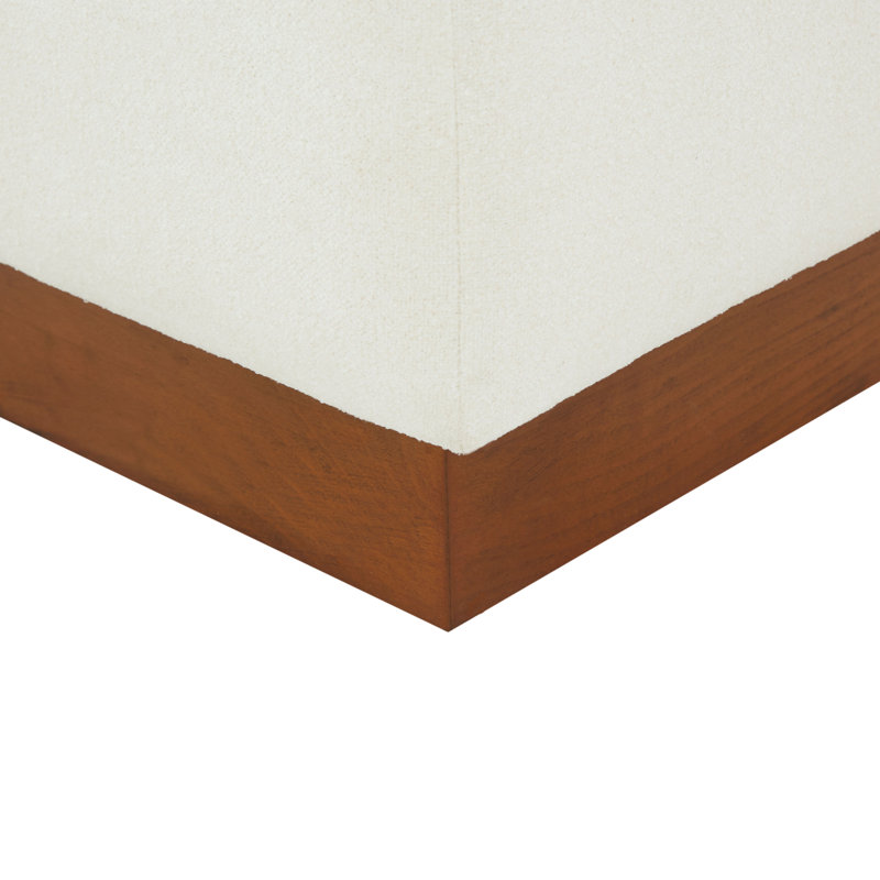 Zafeer Upholstered Ottoman, Ivory