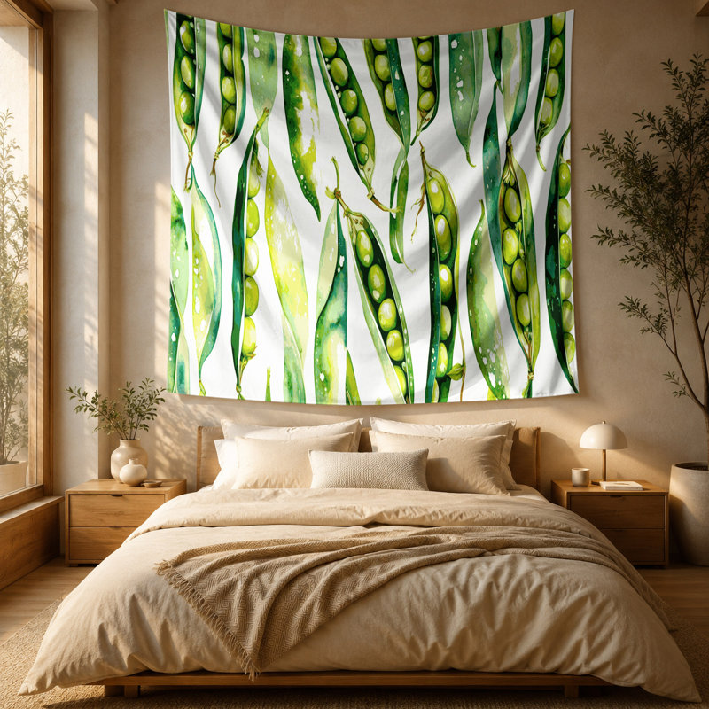 Tapisserie murale légumes Edamame, 88 po x 104 po