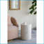 Tabouret décoratif à motif de coquillages Capiz Starburst | Or / blanc | Panneau de fibres à densité moyenne