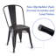 Chaise parsons Aryah empilable en noir, capacité de poids de 330 lb