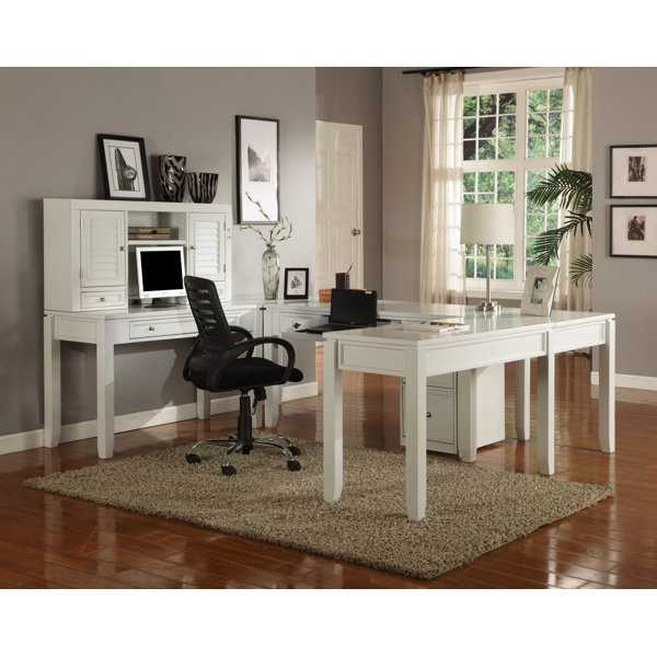 Lark Manor Assiah 5 Piece U-Shaped Computer Desk Office Set with Hutch ...