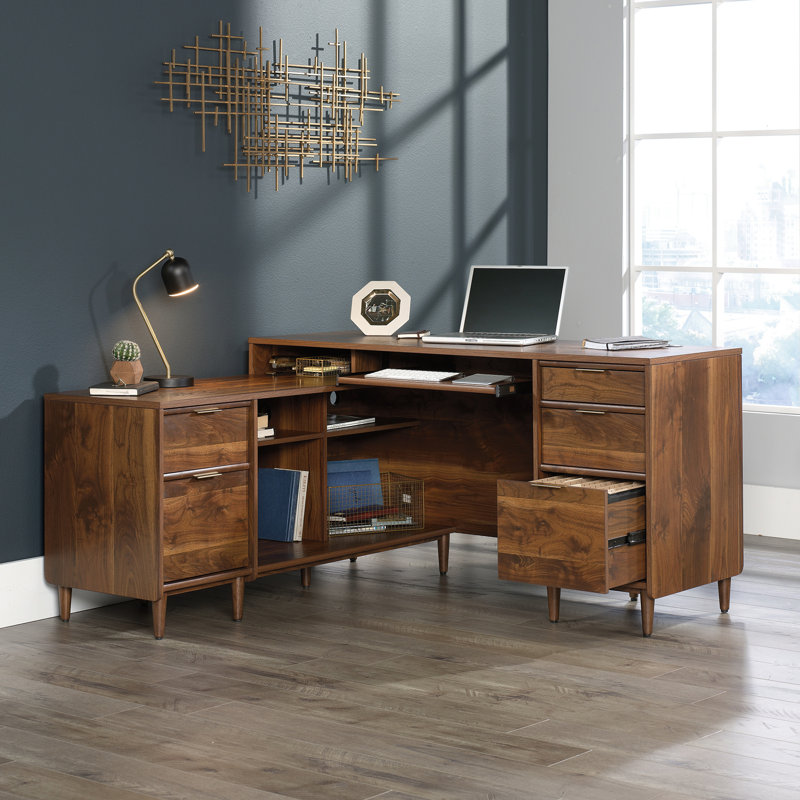 Vosburgh L-Shaped Solid Wood Base Executive Desk