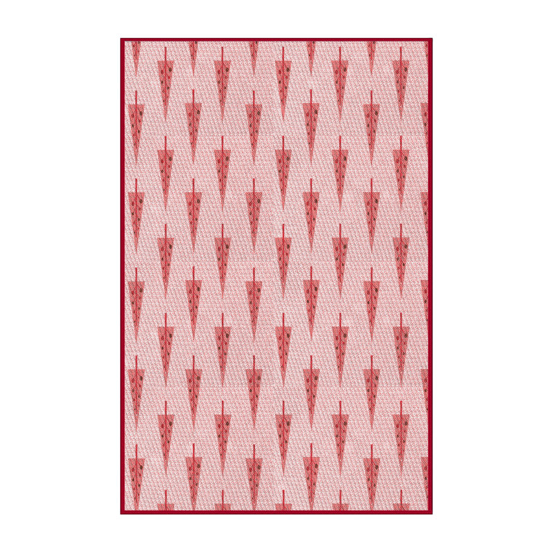 Tapis floral rouge / rose, Rectangle 5 pi x 7 pi