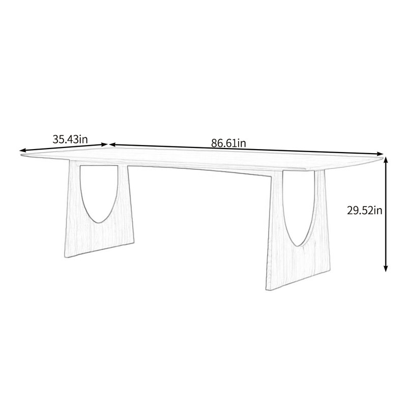 Perley, H 29,52 po x L 86,61 po x l 35,43 po