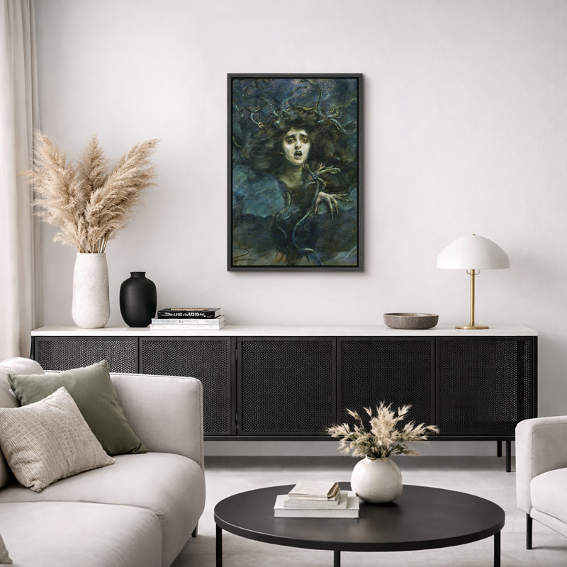«Medusa Myth and Dark Fantasy», impression de légende classique dramatique, impression sur toile encadrée