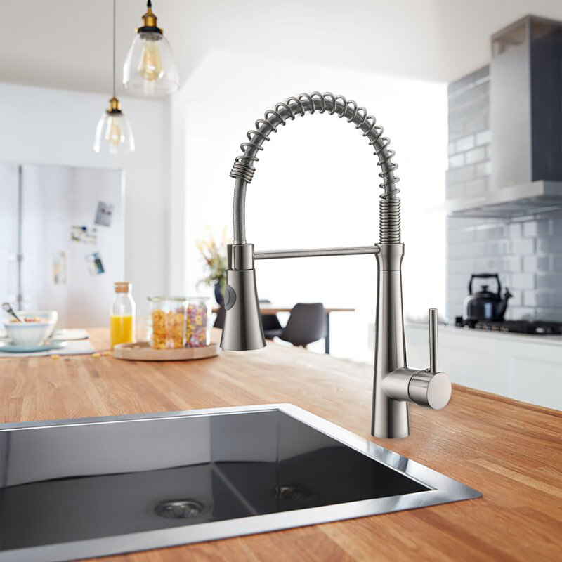 Clihome Pull Down Kitchen Faucet, Silver