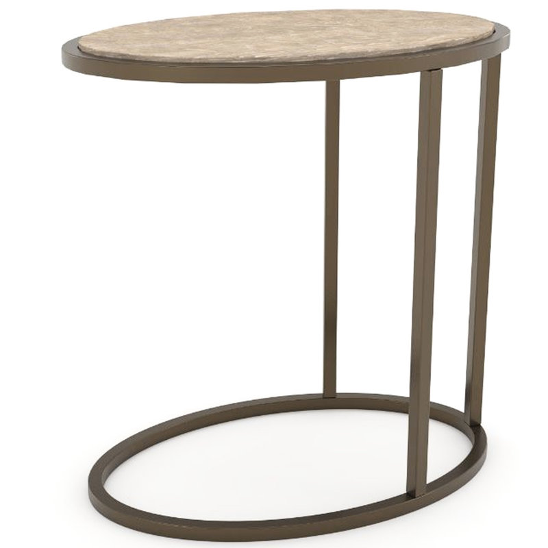 Table de chaise avec plateau en bois caramel et base en métal, conception compacte pour usages multiples, profondeur de 13,89 po, largeur de 21,66 po, hauteur de 23,23 po