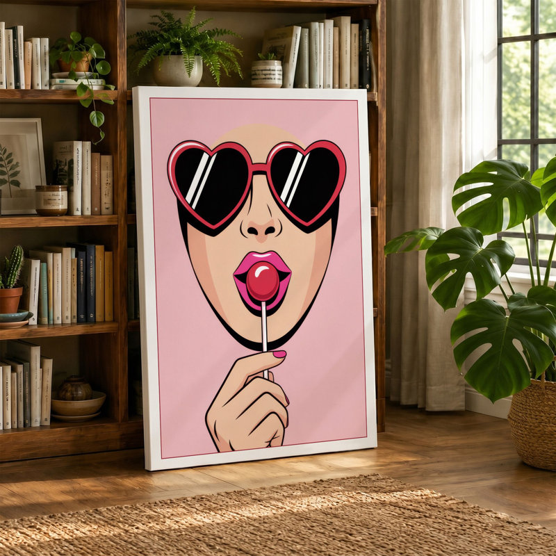 Lollipop Romance Modern - Wrapped Canvas, 36x24 - 91.4 x 61.0 cm, Ochre Border