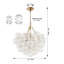 Lustre suspendu en or 23,6 pouces avec abat-jour sphérique en verre transparent fileté - Hauteur réglable, idéal pour le salon, la salle à manger, la cuisine (sans ampoules)