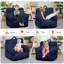 Pouf pouf pour enfant en velours côtelé Ours fraise - Canapé de sol léger et portable pour lire, jouer et faire la sieste - Housse amovible et lavable-1268148028