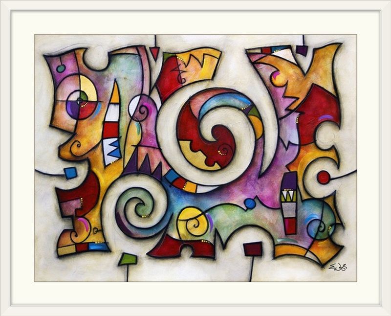 «Big Swirl» par Brittiney, Malveaux, H 20 po x l 24 po x P 1 po, Cadre blanc