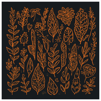 Couvre-lit matelassé orange Botanical Illustration
