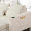 Chaise en velours côtelé beige avec design convertible, charge, porte-gobelets, rangement pour accoudoirs et organisateurs latéraux pour une vie moderne compacte-699441414