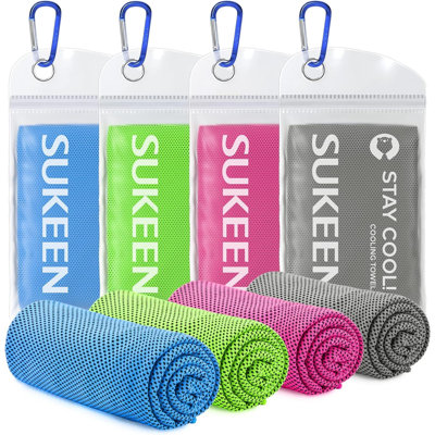 4 Pack Cooling Towel (40"X12"),Ice Towel,Soft Breathable Chilly Towel,Microfiber Towel For Yoga,Sport,Running,Gym,Workout,Camping,Fitness,Workout & More Activities