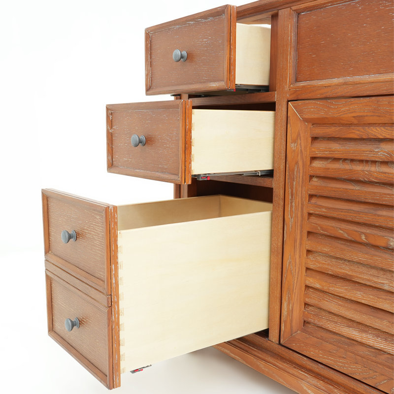Meuble-lavabo Alburtis de 48 po en bois massif avec lavabo, meuble de salle de bain simple avec tiroir et porte à volet