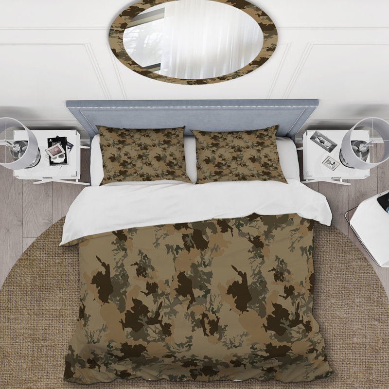 Ensemble de housse de couette en microfibre beige / brun 3 pièces