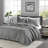 Full/queen Size Grey - 3 Pieces, Microfiber With Cotton Fill, Reversible For Seasonal , Enchanting Quilt Revelation Piece Filling, Any Weather Shift, Attractive Exhibition