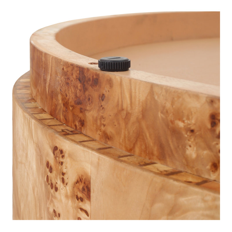 Gintare Arsenio Burl Wood Round Coffee Table, Natural