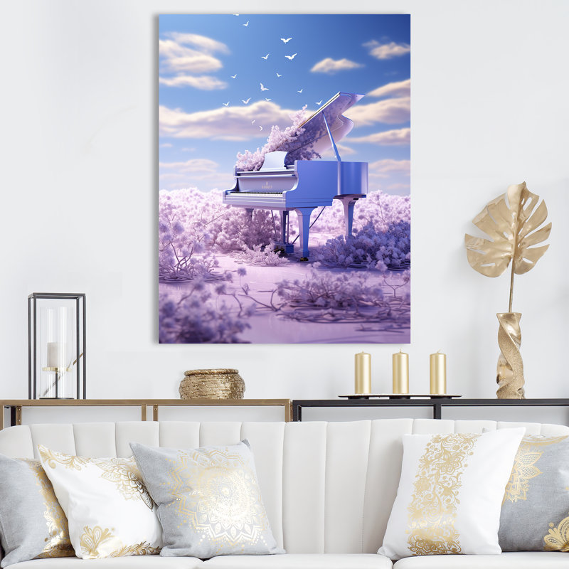 «Purple Piano Whimsical Waltz I», reproduction sur toile, Toile tendue, H 32 po x l 16 po