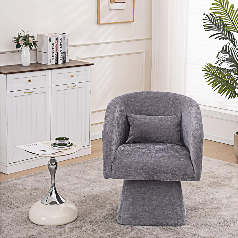 Fauteuil d'appoint pivotant rembourré, Gris