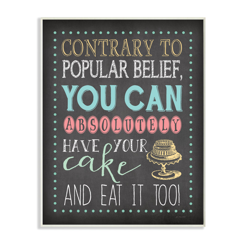 Plaque murale trop typographique pour votre gâteau et votre manger