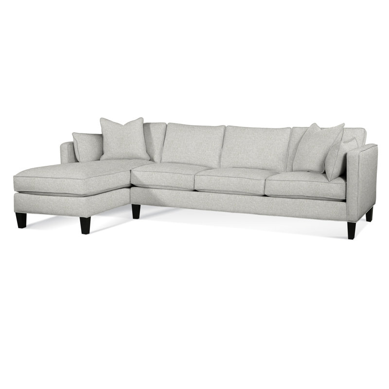 Lenox Chaise Sectional, Brown Geometric, 0456-33, Left Hand Facing, Black