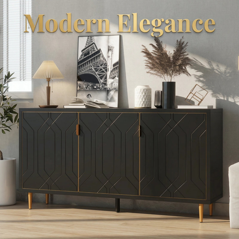 Janneke Modern TV Stand for TVs Multi-Functional Media Console Tv Console Table Modern Tv Stand Adjustable Shelves Storage