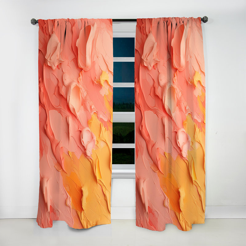 Breck Pink Radiant Dusk Dream I - Modern Curtain - Velvet Room Darkening - 1 panel, 52" W x 90" L
