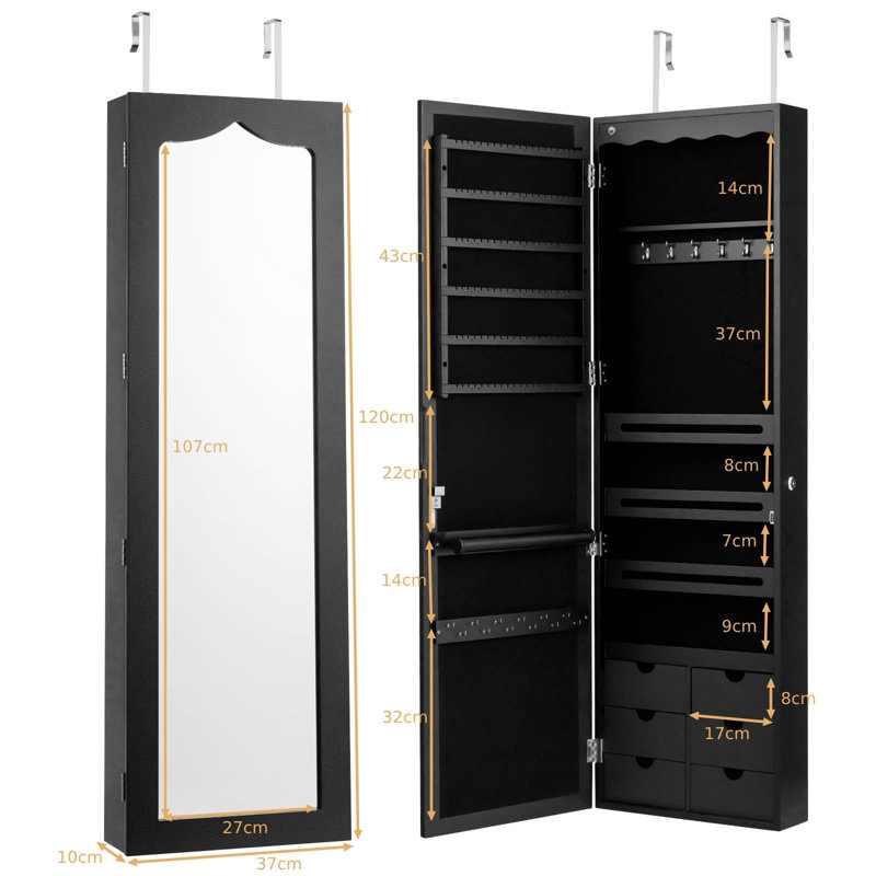 Miesha Jewelry Armoire, Black