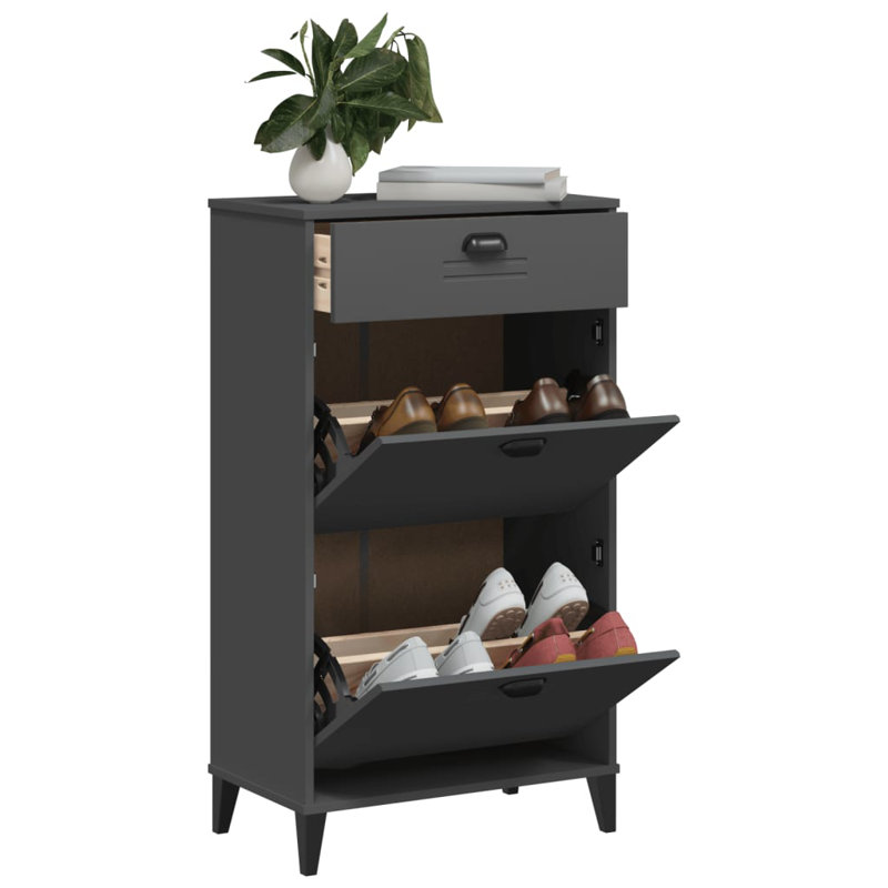  Shoe Storage Anthracite Gray Engineered Wood, Plastic Medium