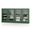 Buffet 100% bois massif 64 po avec portes en verre transparent, 4 tiroirs et tablettes réglables-182239968