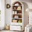 Bibliothèque avec tiroirs, unité de rangement à 5 niveaux en forme d'arche, grande bibliothèque en bois pour le bureau à domicile, le salon et la chambre à coucher-488373678