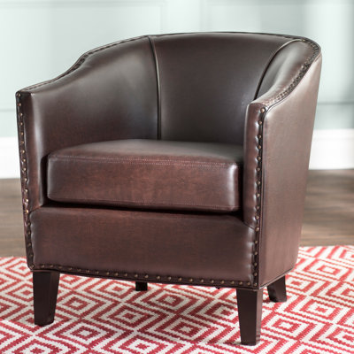 Aous Faux Leather Barrel Chair
