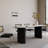 Black Oval Solid Wood Dining Table-108073093