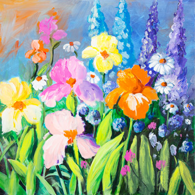 "Colorama Flowers" par Elizabeth Stacke, reproduction d'art sur toile tendue