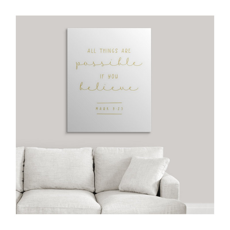 « mark 9:23-scripture art », art textuel, Toile, H 20 po x l 16 po x P 1,5 po