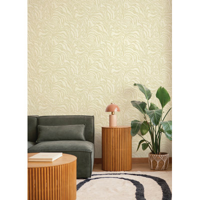 Massar Gold Modern Marbled Wallpaper