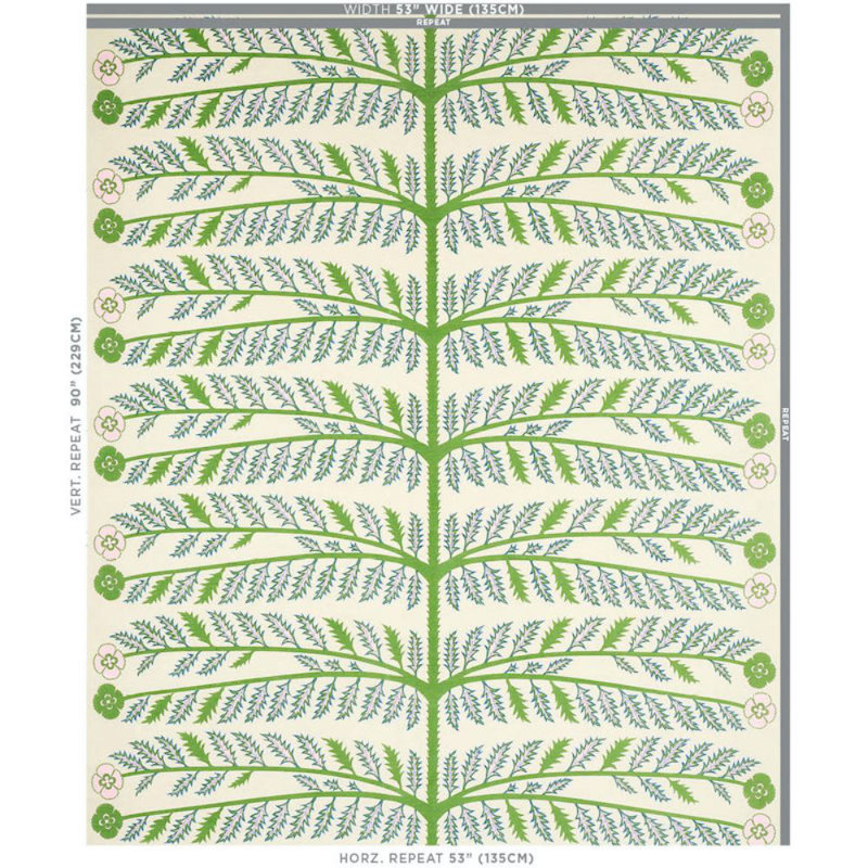 Schumacher x Neisha Crosland Thistle Fabric, Ivory