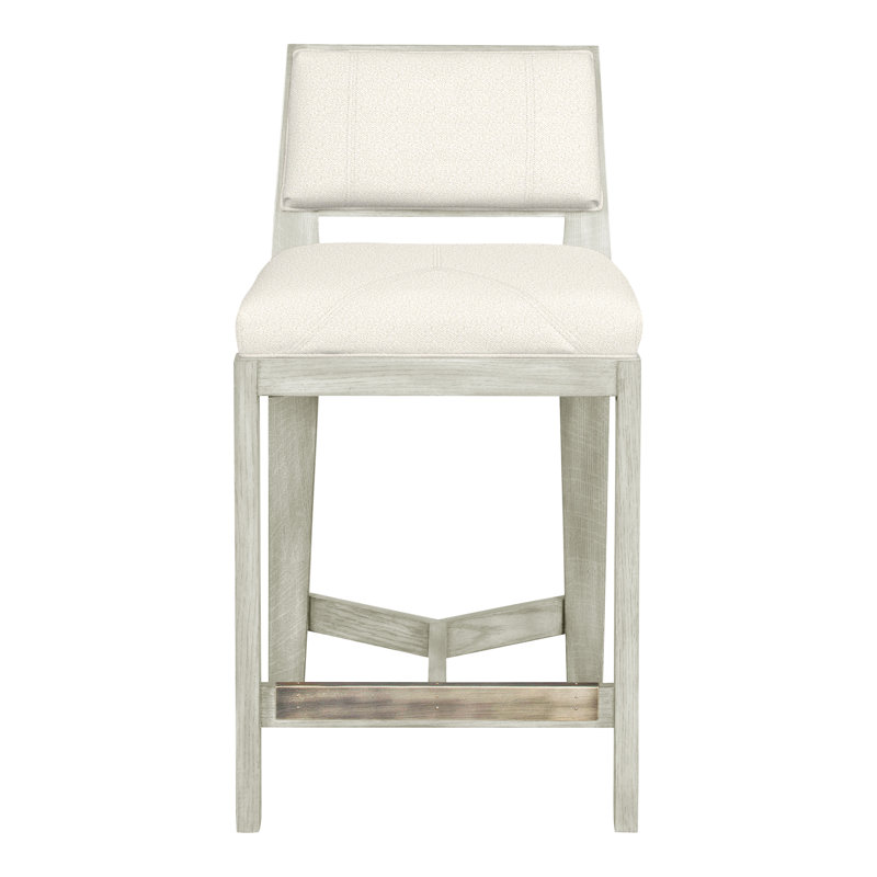 Scoville By Thom Filicia Upholstered Counter Stool with Solid Wood Frame, Wrenn, Kenworth perle