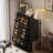 Black 5-Drawer Solid Wood Ash Accent Chest