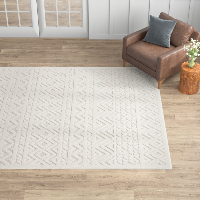 Tapis intérieur / extérieur en polypropylène tissé à la machine Ashdown, Rectangle 4 pi 8 po x 6 pi 7 po