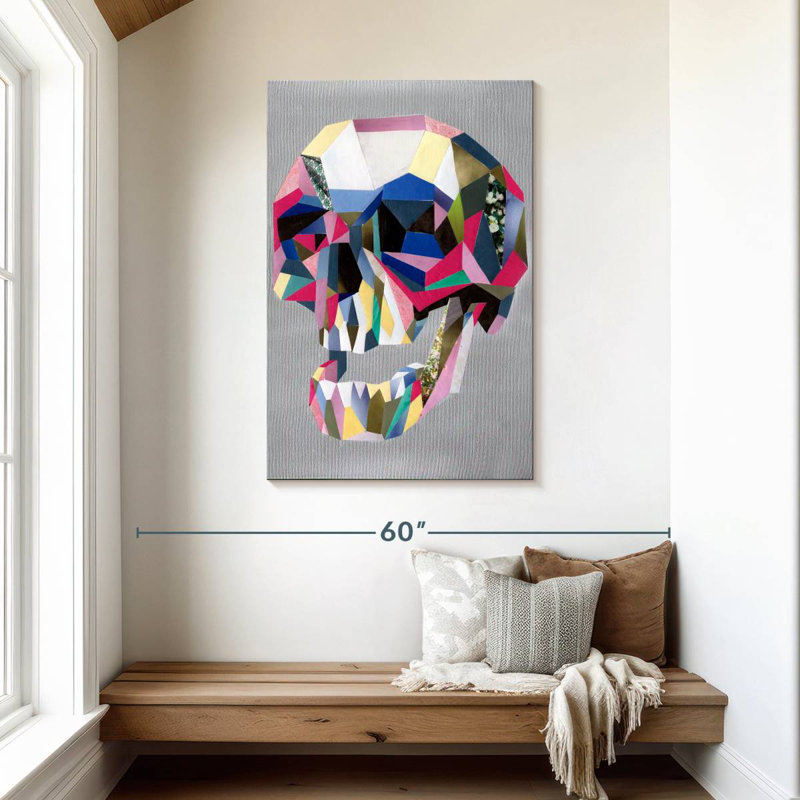 Crâne de Kerner abstrait, H 45 po x l 30 po