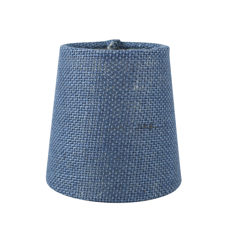 Ensemble de 5 abat-jour lustre bleu en toile de jute avec clip Meriville, 3,5 po x 4,5 po x 4,5 po, Bleu denim