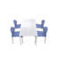 Ensemble de salle à manger 5 pièces, 4 chaises d'appoint avec pieds en bois de chêne rouge et siège en PP, longue table moderne blanche polyvalente de 55 pouces avec plateau en PP léger et pieds en métal-801783782