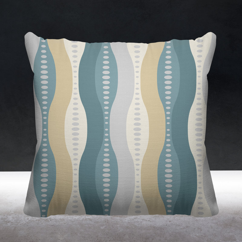Jasmine Abstract Outdoor Reversible Throw Pillow, 19H" x 19W", 15H" x 15W"