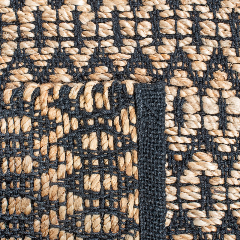 Alexandrina Geometric Handmade Power Loom Area Rug in Brown/Black, Rectangle 8' x 10'