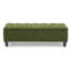 Banc repose-pieds avec rangement, surface bouclée verte, pieds en bois d'hévéa, capacité de 300 lb